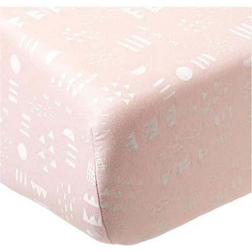 HonestBaby unisex-baby Classics Fitted Crib Sheets Set Standard Mattress, 100% Organic Cotton Baby Boys, Girls, Neutral, 1 Pack - Multi-colored Giraffes, One Size