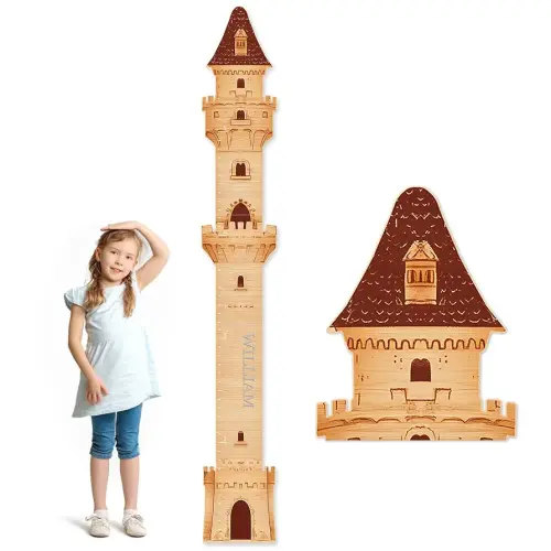 Personalized Name Growth Chart, Castle Height Chart, Measuring Board for Kids Height, Kids Growth Measurement Decorative Wall Sticker, Nursery Growth Chart Ruler