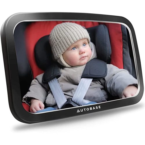 Autobase Baby Mirror for Car | Shatterproof and Safest car mirror baby rear facing seat | Newborn essentials for Travel | Baby Registry Must Have 2023