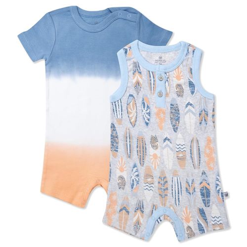 HonestBaby Multipack Short Romper Sets and Dresses 100% Organic Cotton for Infant Baby, Toddler