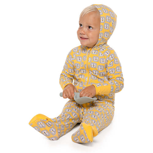 Baby LumaLeo 360 Coverage Bodysuit | Yellow Lion Heads