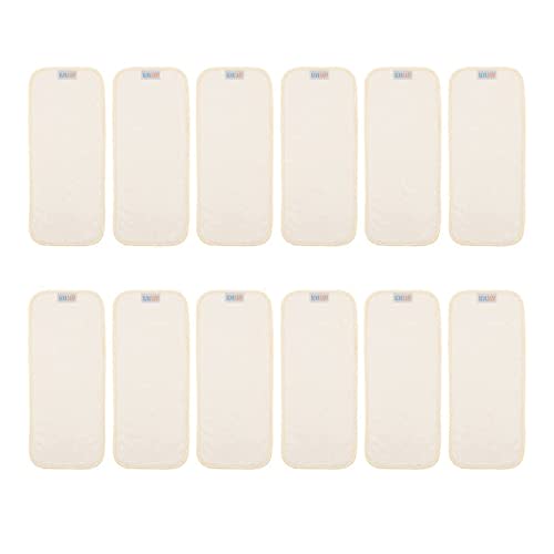 ALVABABY 12PCS Cloth Diaper Inserts - 3-Layer Super Soft Inserts for Diapers and Covers