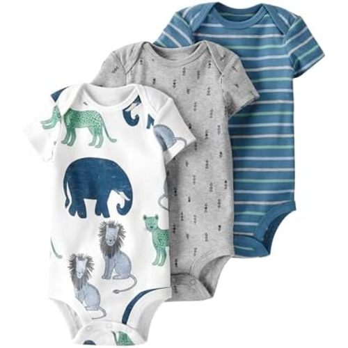 little planet by carter's Unisex 3-pack Short Sleeve Bodysuits Made With Organic Cotton