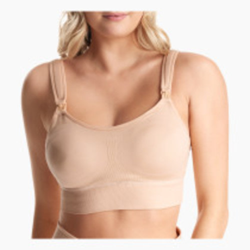Momcozy All-in-One Super Flexible Pumping Bra - Oyster Pink, Xl