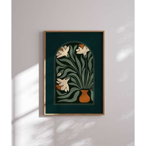Groovy 70s Flower Poster, Retro Floral Print, 70s Wall Art, Matisse Wall Art, 70s Aesthetic, Retro Wall Art, Mid Century Modern, Mcm Decor