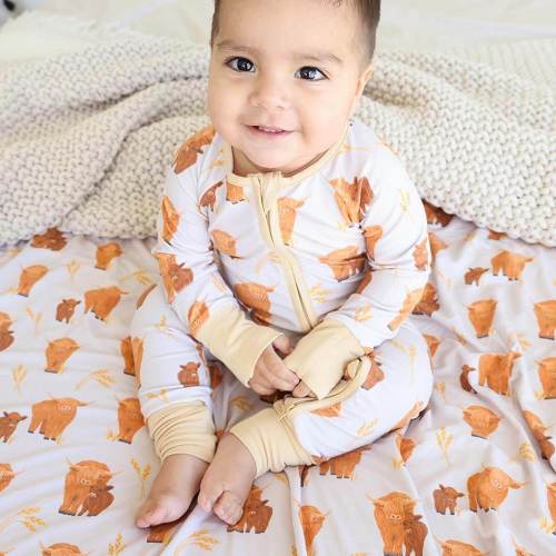 Happy Highland Cows Convertible Zip Romper