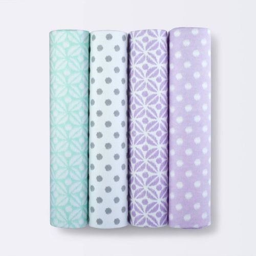 Flannel Baby Blankets Pretty in Purple 4pk - Cloud Island™ Purple
