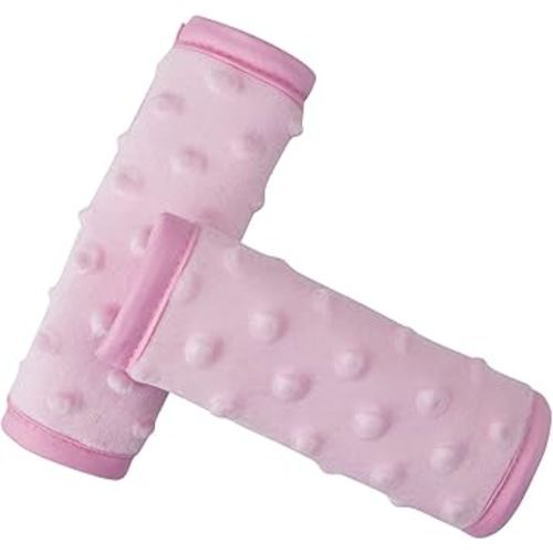 Pro Goleem Car Seat Strap Covers for Babies Girl Soft Car Seat Strap Shoulder Pads for All Car Seats, Stroller, Pushcar, Pink