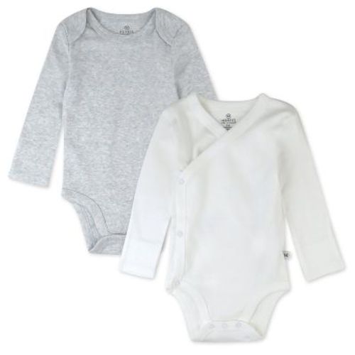 2-piece Long Sleeve Organic Cotton Bodysuit & Side Snap Bodysuit Fog 6-9m