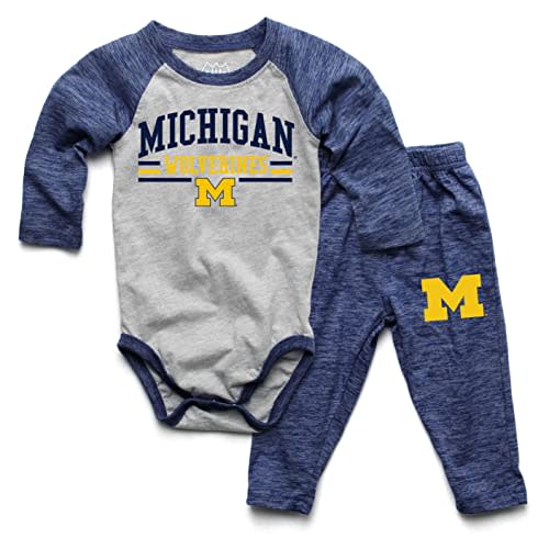 Wes and Willy Baby College Sports Fan Long Sleeve One Piece and Pant Set