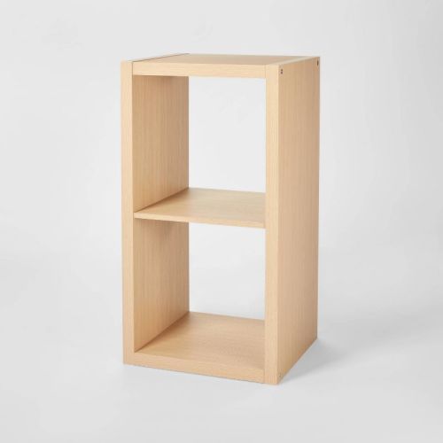 2 Cube Organizer Natural - Brightroom™: Multicolor MDF Bookshelf with Storage Shelves & Anti-Tip Hardware