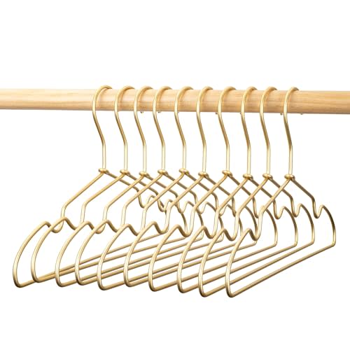 Koobay 12.6” Matte Gold Metal Kids Baby Hangers, 60Pack, Non Slip Suit for Coated Wire Children Clothes Hangers Closet Storage, Retail Display,Space Saving for Toddler Coats Infant Hangers