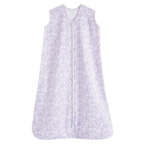 HALO SleepSack, 100% Cotton Wearable Blanket, Swaddle Transition Sleeping Bag, TOG 0.5, Aster Flowers-purple, Medium, 6-12 Months