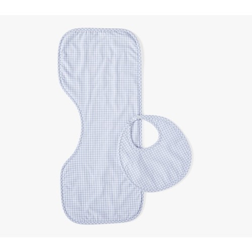 Gingham Bib & Burp Cloth Set
