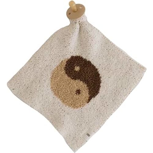 Forever French Baby | Lovey | Pacifier Holder | Lovey Gifts | Boy & Girl | Ideal for Age 0 Months & Up | Microfiber Feather Yarn (Brown Sugar Yin Yang)
