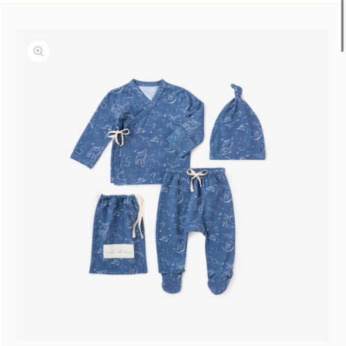 Blue Magic Sky Printed Organic Cotton Layette Set – Elegant Baby