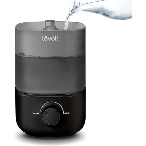 LEVOIT Classic 160 Top-Fill Ultrasonic Cool Mist Humidifier for Bedroom ,Auto Shut-off , 360° Rotating Nozzle, 2.5L, Black