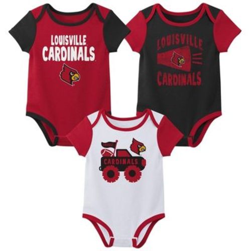 Ncaa Louisville Cardinals Infant Boys' 3pk Bodysuit - 3-6m