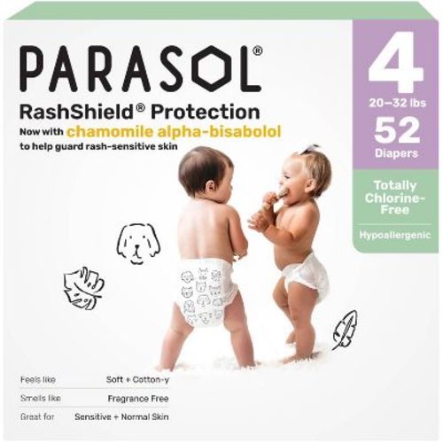 Parasol Chlorine-Free Diapers with RashShield Protection - ANY SIZE