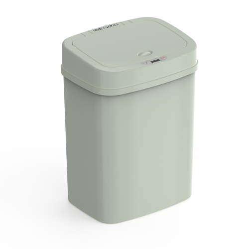 Nine Stars Automatic Bathroom Trash Can, 3 Gallon Plastic Motion Sensor Garbage Bin with Soft Close Lid, Green