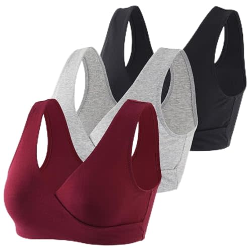 Topwhere Women's Cotton Wireless Sleep Bra for Nursing and Maternity