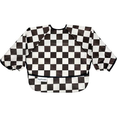Amazon.com: Tiny Twinkle Mess Proof Baby Bib, Cute Full Sleeve Bib Outfit, Waterproof Bibs for Toddlers, Machine Washable, Tug Proof Closure, Baby Smock for Eating, Long Sleeve (Checkers Black, Small 6-24 Months) : Baby