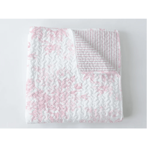 Rose Toile Pink Baby Blanket
