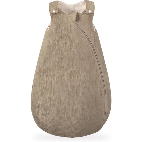 lulumoon Sleep Sack Baby Wearable Blanket: Muslin Sleeveless Sleep Bag for Baby 0.5 TOG with 2-way Zipper - Oliver - Small