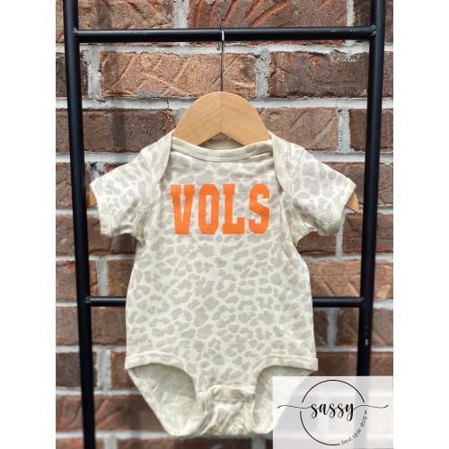 Tennessee Baby Vols Leopard Print Baby Body Suit Tennessee Infant