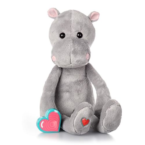 MBHB Digital Voice Recorder Stuffed Animal w/20 Second Recorder, Capture Baby's Heartbeat During Pregnancy + Ultrasound for Baby Showers, Registry, Birthdays, New Mom Gift, Hippo2