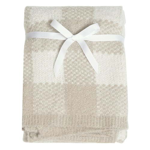 Modern Moments by Gerber Infant Baby Boy or Girl Gender Neutral Soft Cozy Viscose Blanket, Brown Gingham