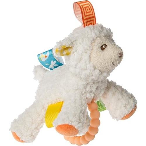 Taggies Teether Baby Rattle Soft Toy, 5-Inches, Sherbet Lamb,1.0Count