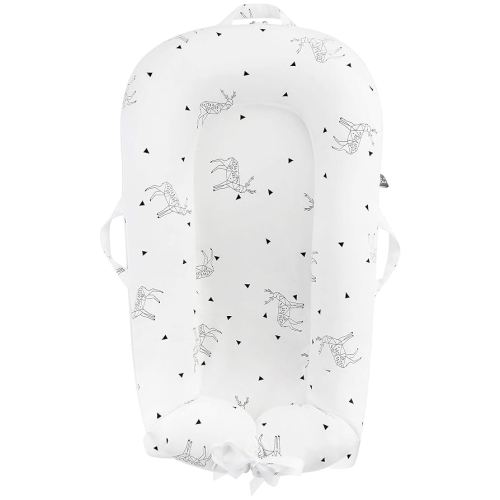 Newborn Baby Nest Sleep Pod Covers Only - for Dock A Tot Deluxe Plus + Extra Cover 100% Cotton Co Sleeping Replacement Cover Boys Girls(Fits Dockatot Deluxe+) (Triangle Dear)