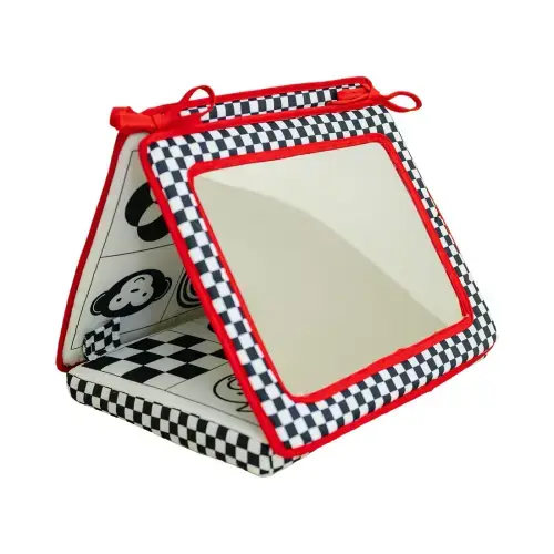 Tummy Time Mirror - High Contrast Black, White, Red – Genius Babies Toys