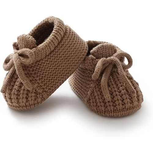 DovFanny Baby Booties Newborn Baby First Shoes Cozy Warm Knit Soft Booties for Toddler Infant Boy Girl