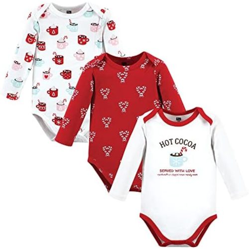 Hudson Baby Baby Girls Cotton Long-sleeve Bodysuits 3-pack
