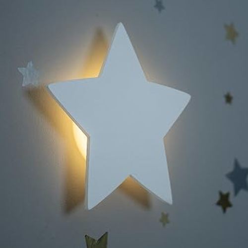 KALEOLI Star Night Light for Kids (Pack of 1) Star Wall Decals (Gold & Silver) - Rechargeable Nursery Wall Light - Nursery Decor- Baby Room Decor - Star Wall Lights for Kids Bedroom - Dimmer - Timer