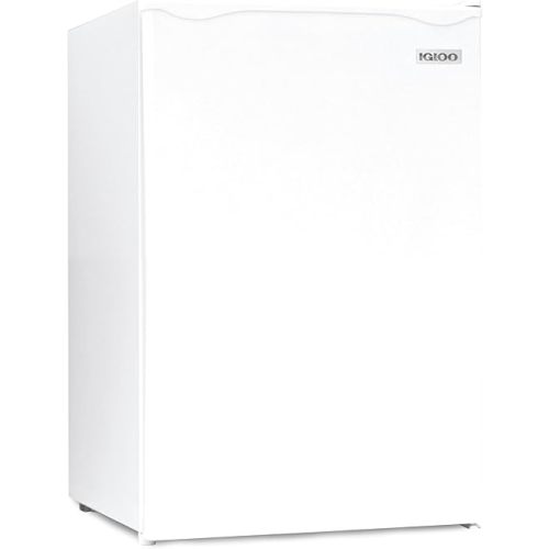 Igloo 2.6 Cu.Ft Mini Fridge with Freezer- Single Door Compact Refrigerator with Glass Shelves for Homes, Dorms & Offices- Keep Snacks, Drinks & Frozen Foods Cool with Temperature Control Fridge- White