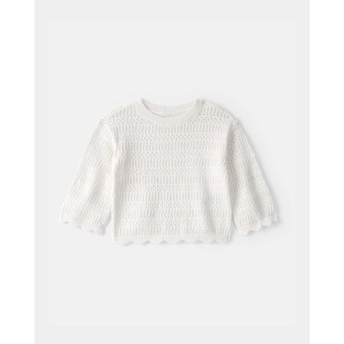 Baby Girl Scalloped Sweater - Ivory - OshKosh B'gosh | Carter's