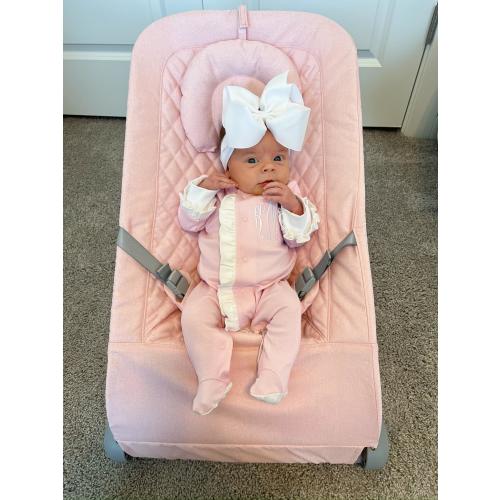 Baby girl coming home outfit, monogrammed footie, ruffle footie pink, newborn picture outfit, baby girl clothing, baby shower gift, pima