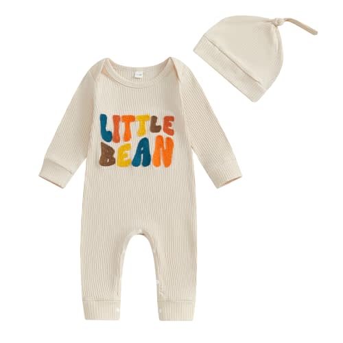 MERSARIPHY Neutral Baby Clothes Newborn Boy Girl Romper Little Bean Ribbed Knit Jumpsuit 0 3 6 9 12 Months Fall Winter Outfit