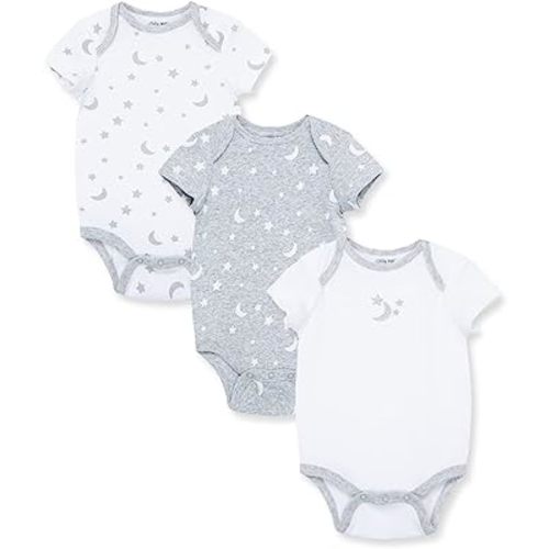 Little Me Baby Gender Neutral 3-Pack 100% Cotton Scratch Free Tag Bodysuits