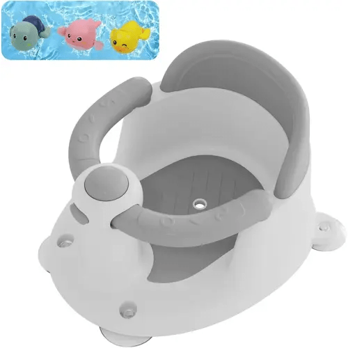 Baby Bath Seat for Babies 6 Months & Up, Bath Seats for Babies Sitting Up, 3 Baby Bath Toys, Open Design Bathtub Seat for Baby, Non-Slip, Compact Toddler Bath Seat.