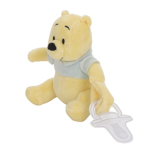 Disney Winnie The Pooh Yellow and Aqua Plush Buddy Pacifier Holder