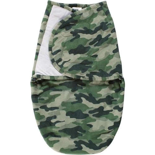 Hudson Baby Unisex Baby Plush Faux Fur Swaddle Wrap, Camo, 0-3 Months