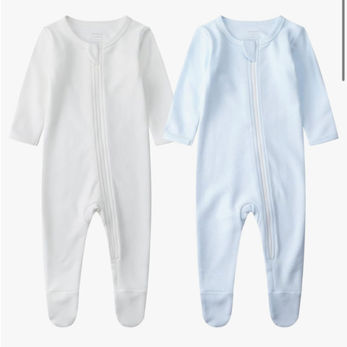 Owlivia Organic Cotton Baby Pajamas, Boys Girls Zip Front Sleep 'N Play Pjs, Footed Sleeper, Long Sleeve
