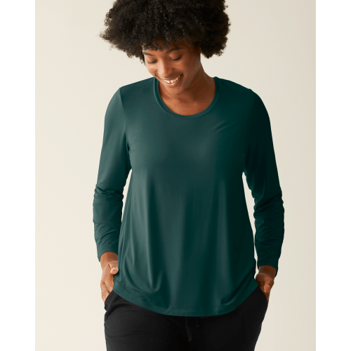 Bamboo Maternity & Nursing Long Sleeve T-shirt | Evergreen - Kindred Bravely