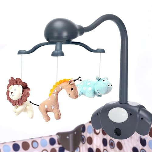 CUTIE PUMPKIN Baby Crib Mobile for Pack and Play,Bassinet Mobile with Music,Rotation,Nursy Lights,Natural Sounds,Timer Function,Starlight Projection,Pack n Play Crib Mobile Toys for Newborn Baby