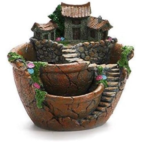 Creative Fairy Garden Flower Pot, Plant Pot, Succulent Plant Flower Pot Rack - Hanging Design Suitable for Home, Office, and Garden Decoration (Orange)