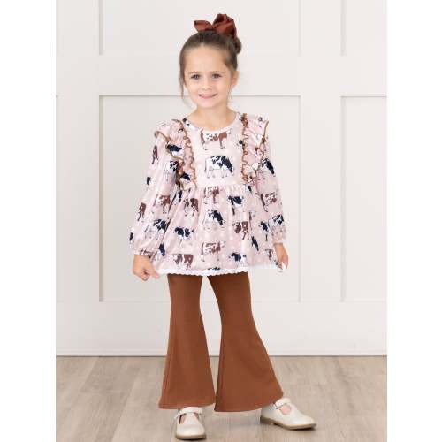 Brown Cow Ruffle Outfit